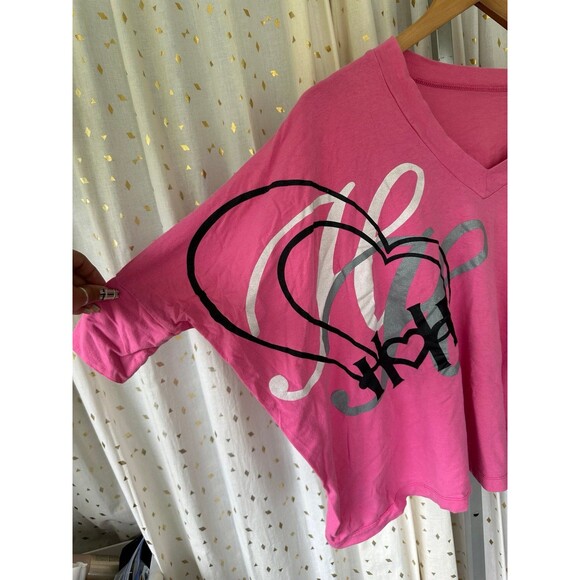 Hugs N Honis Hawaiian Designer Oversize V-Neck Dolman Sleeve Blouse One Size - Picture 3 of 6